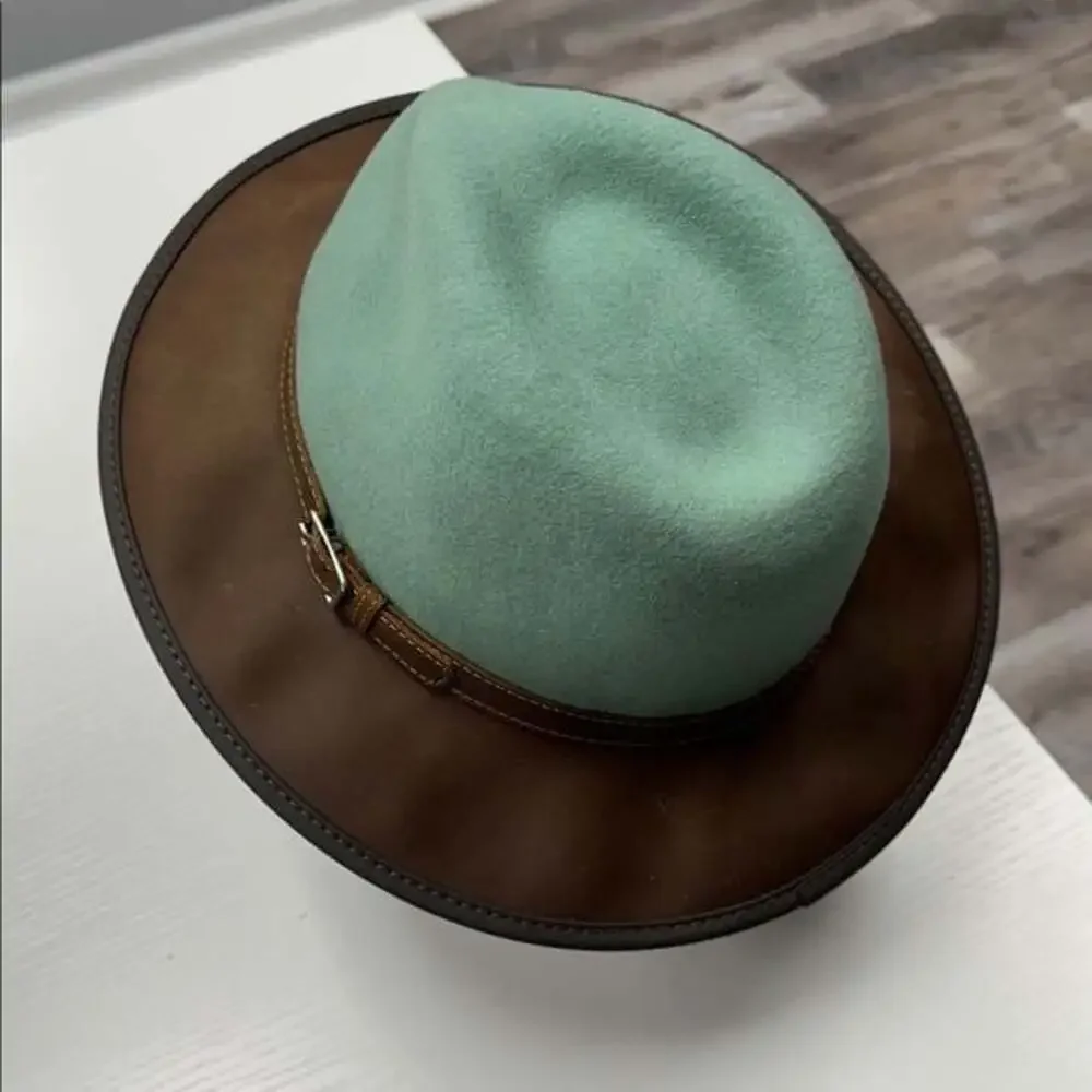Green and Brown Fedora Hat